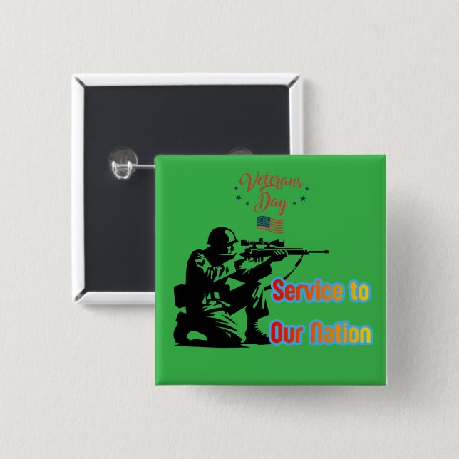 Service To Nation Kelly-Grün Button (Vorne & Hinten)