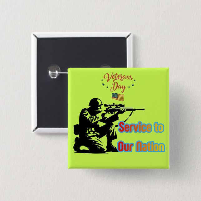 Service To Nation light green Button (Vorne & Hinten)