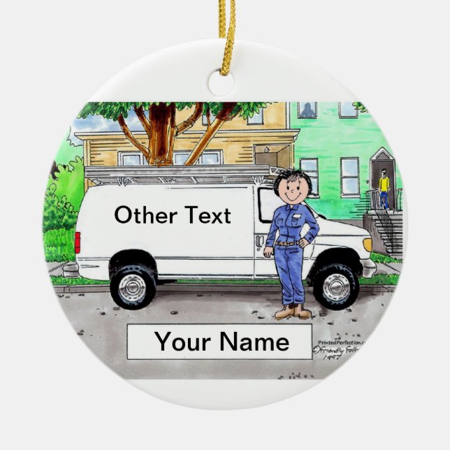 Service Van, White - Weibliche Keramikornament (Vorne)