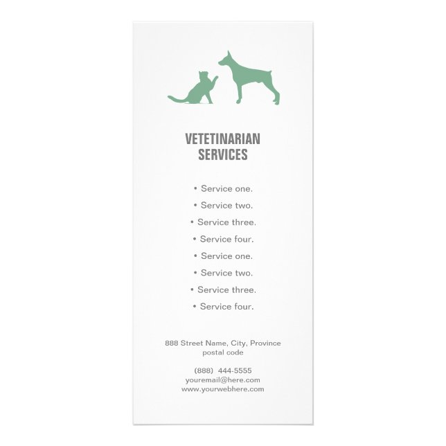 Service vétérinaire Carte de rack pour chien et ch (Devant)
