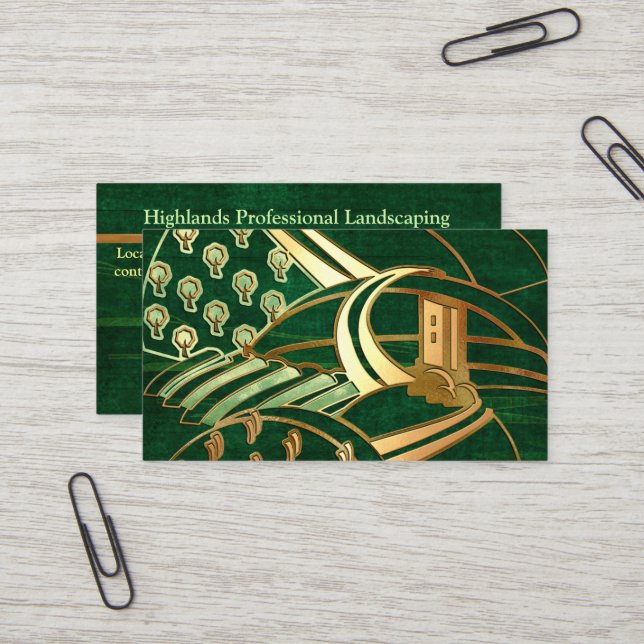 SERVICE VON Highlands 1 Celtic LANDSCAPING TREM Visitenkarte (Vorderseite/Rückseite Beispiel)