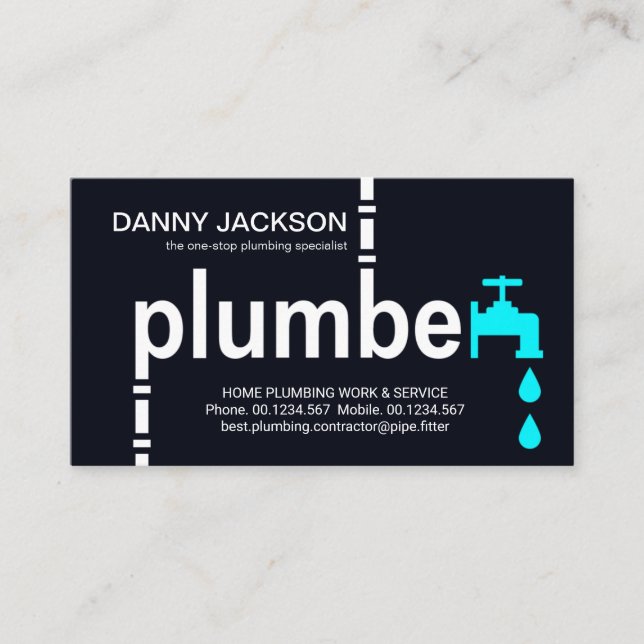 Service zur Einrichtung von Plumber-Faucet-Signatu Visitenkarte (Vorderseite)