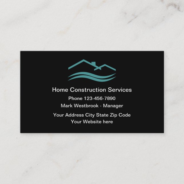 Services de construction Cartes de visite modernes (Devant)