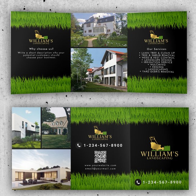 Services de découpe de sciage de pelouse Brochure  (Lawn Mowing Cutting Services Lawn Care Brochure)