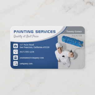 Services de peinture   Carte de visite bleu qualit