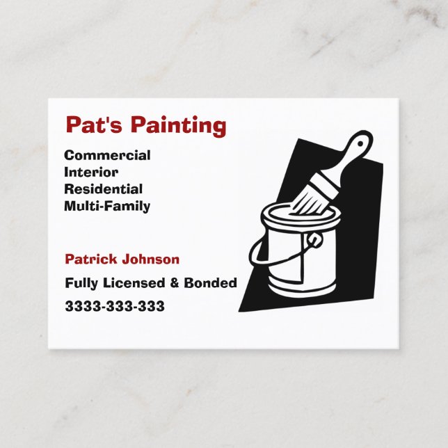Services de peinture Cartes de visite (Devant)