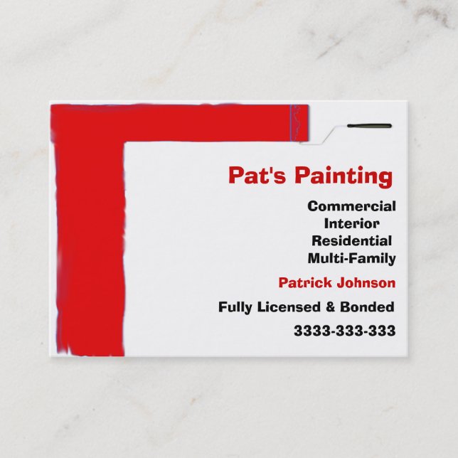 Services de peinture Cartes de visite (Devant)