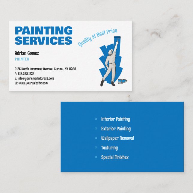 Services de peinture | Peintre au travail Carte de (Devant / Derrière)