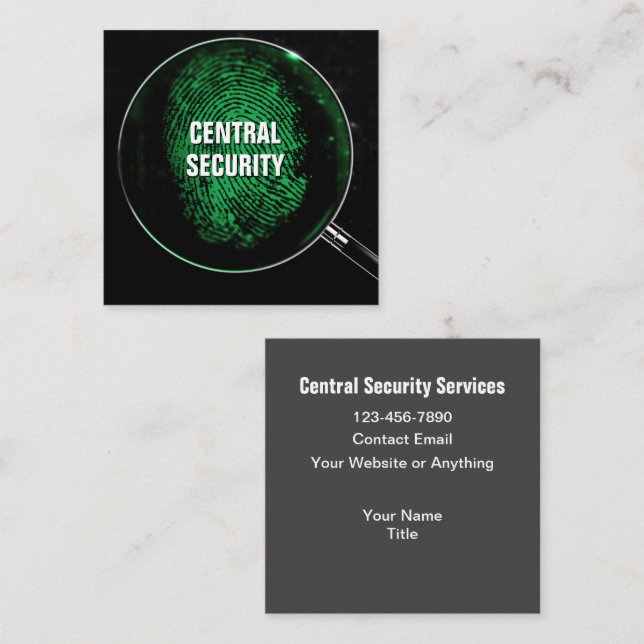 Services de sécurité Cartes de visite uniques (Devant / Derrière)