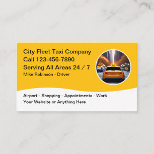 Services de transport de taxi Cartes de visite mod