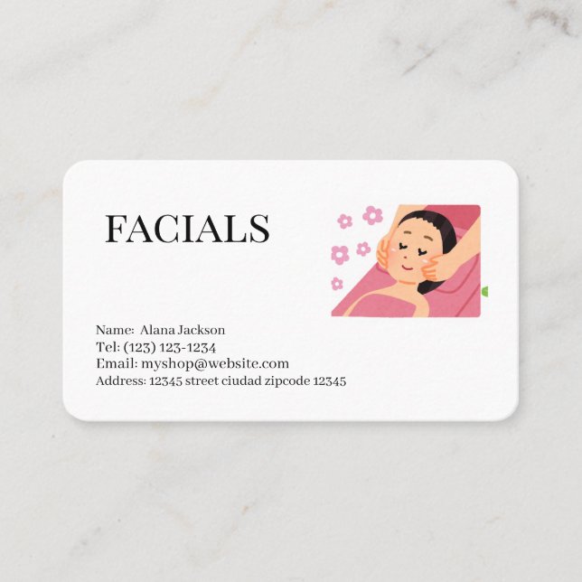 services faciaux carte de visite modifiable (Devant)