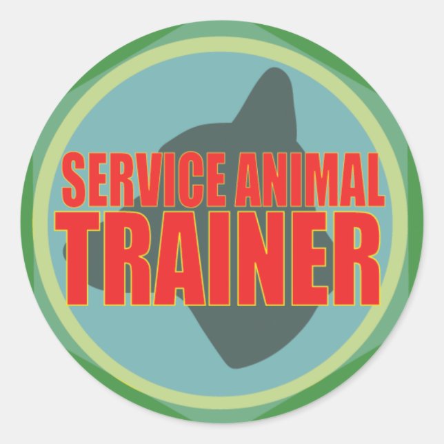 SERVICETIERE HUNDERTRAINER RUNDER AUFKLEBER (Vorderseite)