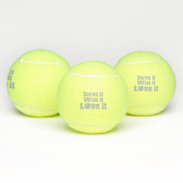 Servieren Sie es gewinnen Liebe es Tennisball-Slog Tennisbälle