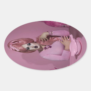 Servieren von Fischklebern - 4 Ovaler Aufkleber