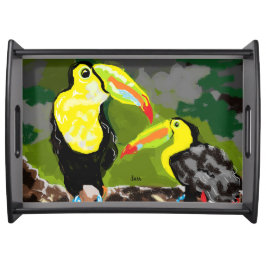 Serviertablett: Paradiesvögel Serviertablett