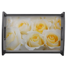Serviertablett White Roses