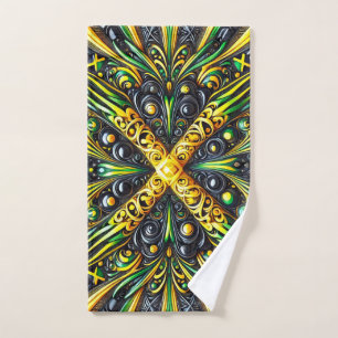 Serviette à main aux couleurs jamaïcaines