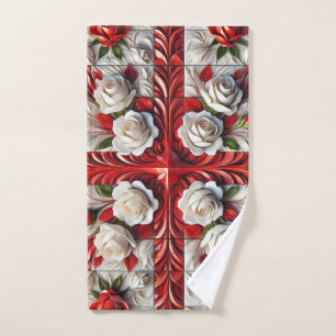 Serviette à main avec design Rose anglais