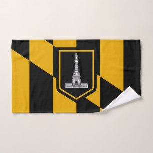 Serviette à main avec Drapeau de Baltimore City, U