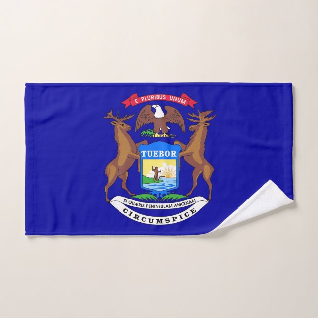 Serviette à main avec Drapeau de Michigan State, U (Serviette à main)