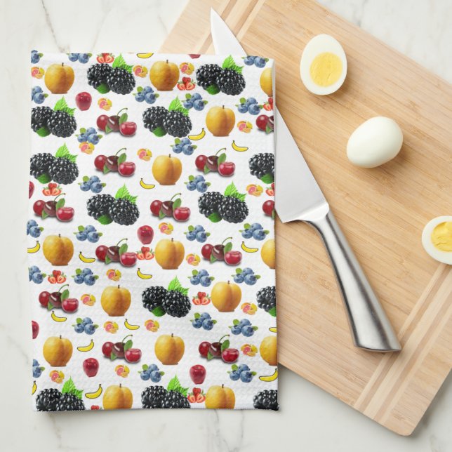 Serviette à main de cuisine aux fruits (Quart Plié)