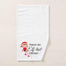 Serviette à main de Noël - Elf Tastic 1