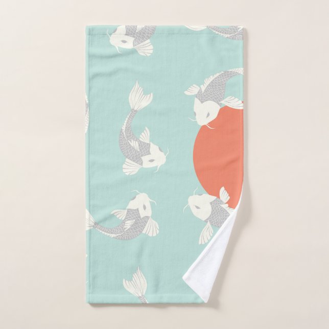 SERVIETTE À MAIN : STYLE JAPONAIS KOI FISH DESIGN (Serviette à main)