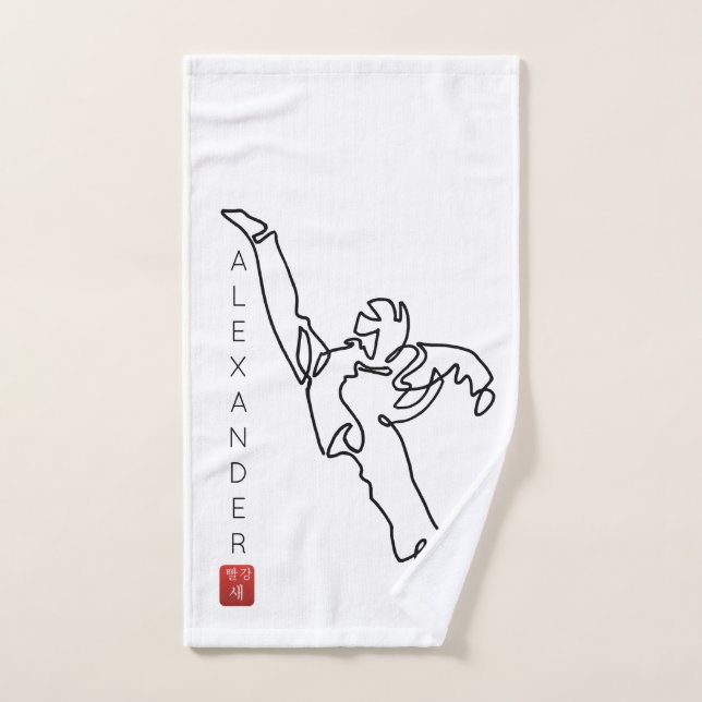 Serviette à main TAEKWONDO DWICHAGI back kick Handtuch (Handtuch)