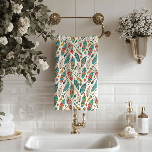 Serviette à motif de plume Accent de salle de bain