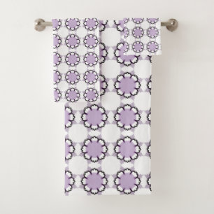 Serviette à motif géométrique mandala blanc et vio