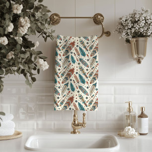 Serviette à motif natif Élégant accent de bain tri