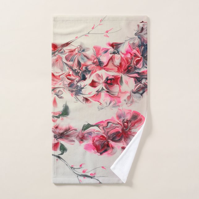 Serviette Abstraite en fleurs de cerisier (Serviette à main)