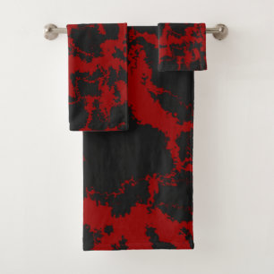 Serviette abstraite rouge et charbon de bois