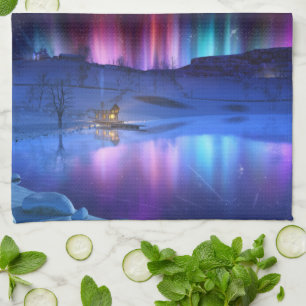 Serviette arc-en-ciel d'hiver