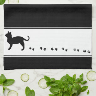Serviette aux empreintes de patte de chat