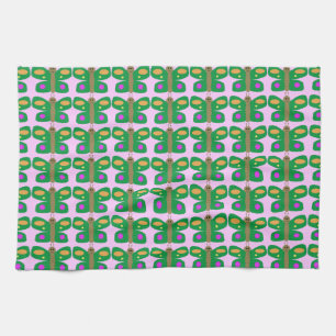 Serviette aux papillons verts