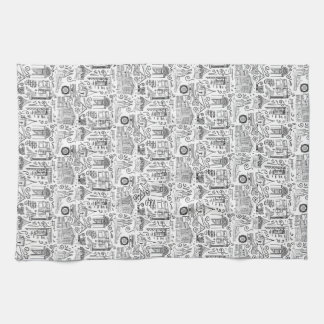 Serviette avec dessins en trait carrelé