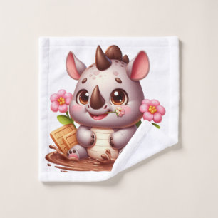 Serviette avec licorne de rhinocéros
