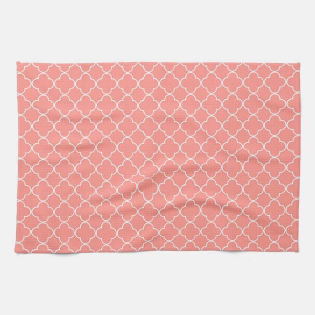 Serviette blanche de corail de tissu de cuisine de (Horizontal)