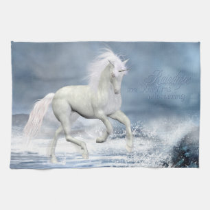 Serviette blanche de cuisine Unicorn