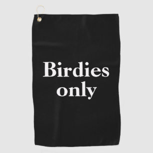 Serviette blanche de golf de noir drôle de birdie