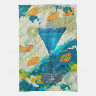 Serviette bleue de barre de margarita