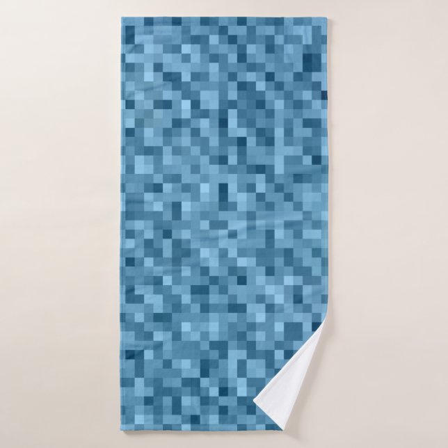 Serviette bleue de Bath de pixel (Serviette de bain)