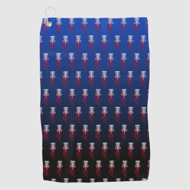 Serviette bleue de golf de disque de panier (Devant)