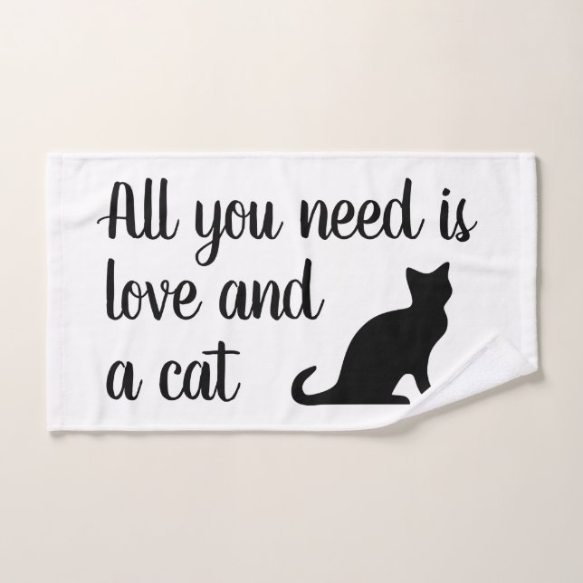 Serviette cadeau de la journée nationale du chat a (Serviette à main)