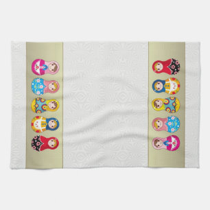 Serviette colorée de poupée de Matrioshka de Russe