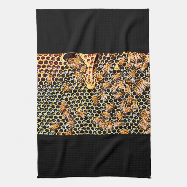 Serviette d'abeilles et de miel (Vertical)