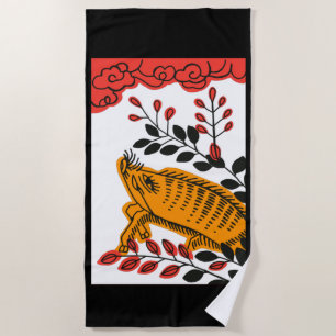 Serviette d'art vintage pour la carte hanafuda