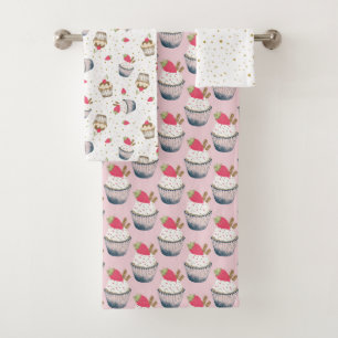 Serviette De Bain À Cupcake - Polka Rose Dot Desse