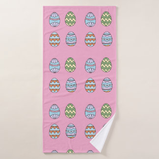 Serviette de bain à motif œufs de Pâques roses